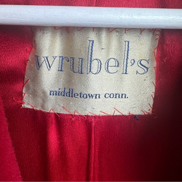 Vintage Wrubels 100% Virgin Wool Button Down‎ Coat Red - Picture 2 of 14